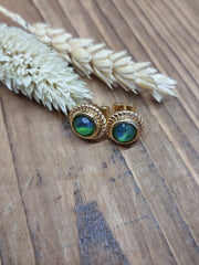 Bild in der Galerie-Ansicht anzeigen, Ohrstecker Glasstein Gold