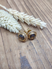 Bild in der Galerie-Ansicht anzeigen, Ohrstecker Glasstein Gold