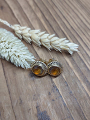 Bild in der Galerie-Ansicht anzeigen, Ohrstecker Glasstein Gold