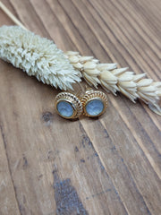 Bild in der Galerie-Ansicht anzeigen, Ohrstecker Glasstein Gold