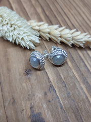 Bild in der Galerie-Ansicht anzeigen, Ohrstecker Glasstein Silber