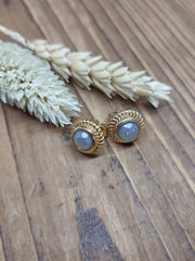 Bild in der Galerie-Ansicht anzeigen, Ohrstecker Glasstein Gold
