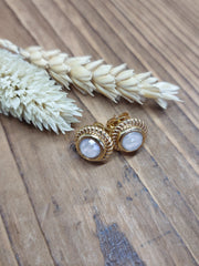 Bild in der Galerie-Ansicht anzeigen, Ohrstecker Glasstein Gold
