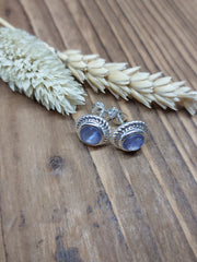 Bild in der Galerie-Ansicht anzeigen, Ohrstecker Glasstein Silber
