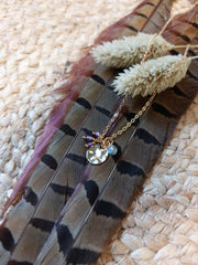 Bild in der Galerie-Ansicht anzeigen, Halskette Charms Plakette Türkis
