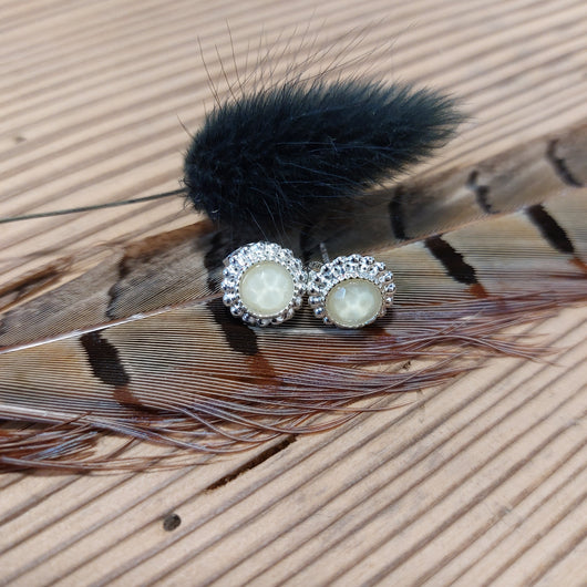 Ohrstecker silber mit Glasstein