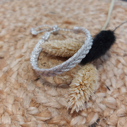 Armband geknüpft silber V- Muster