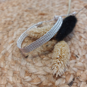 Armband geknüpft silber schmal