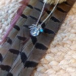 Bild in der Galerie-Ansicht anzeigen, Halskette Charms Plakette Türkis
