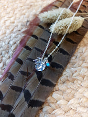 Bild in der Galerie-Ansicht anzeigen, Halskette Charms Plakette Türkis
